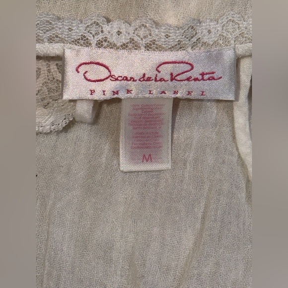 Oscar de la Renta Lace Trim Tiered Nightgown Slip Dress Cottagecore Prairie M - Picture 4 of 7
